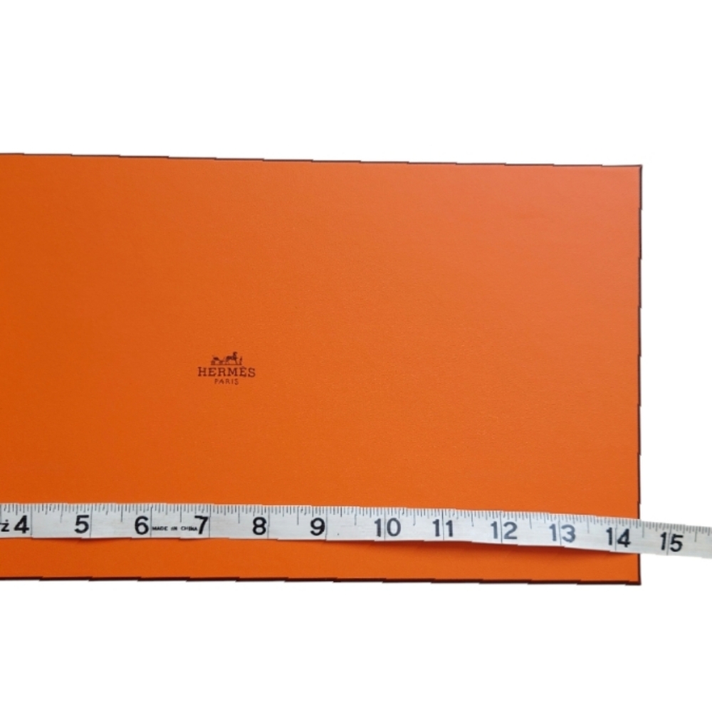 HERMES Authentic Iconic Orange Rectangle Scarf Gift Box with Ribbon New - Picture 4 of 8